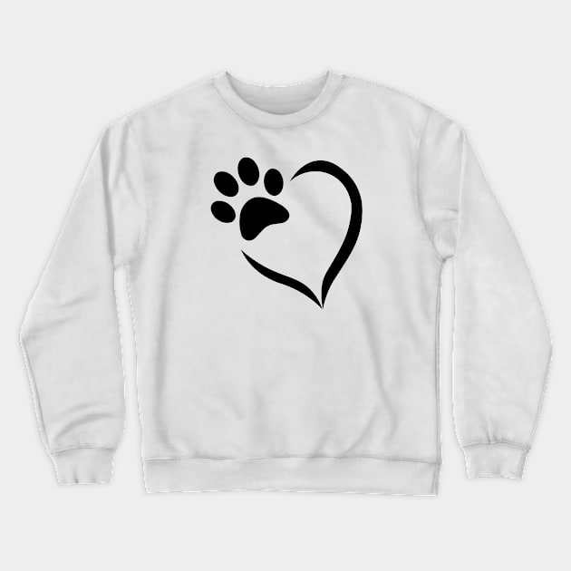 Cat Feet Heart Crewneck Sweatshirt by mjhejazy